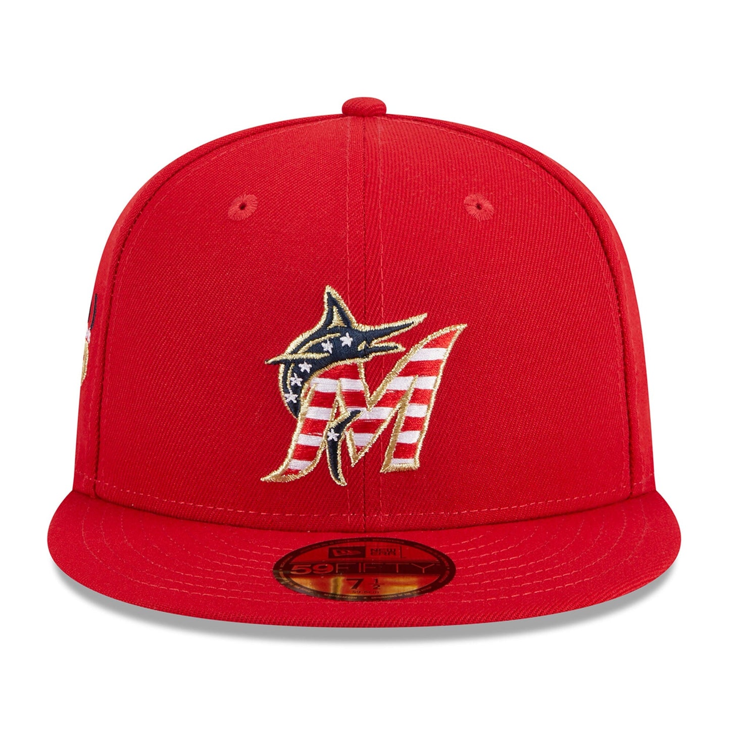 New Era Men's MLB Miami Marlins 5950 July 4Th Fitted Red