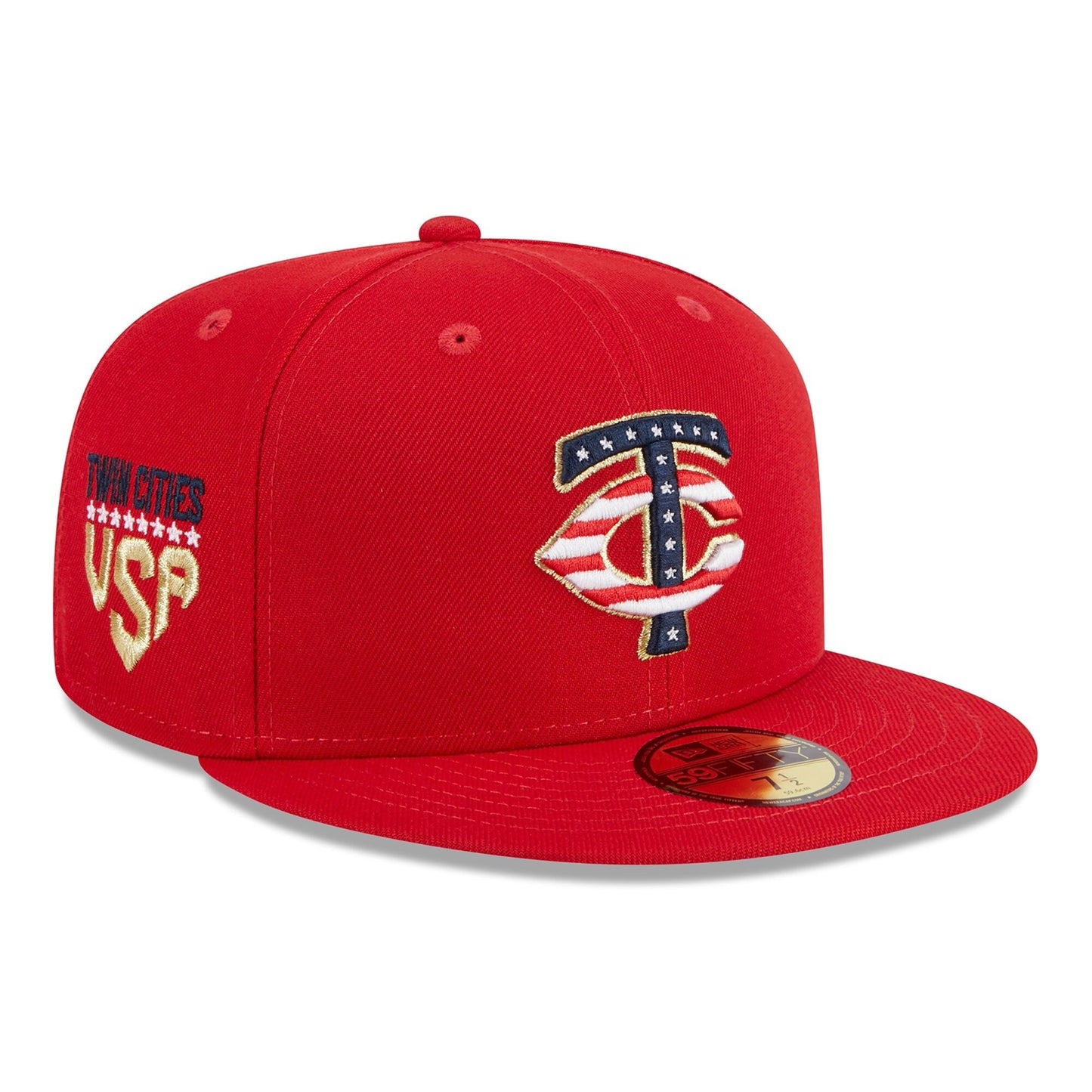New Era Men's MLB Minnesota Twins 5950 July 4Th Fitted Red