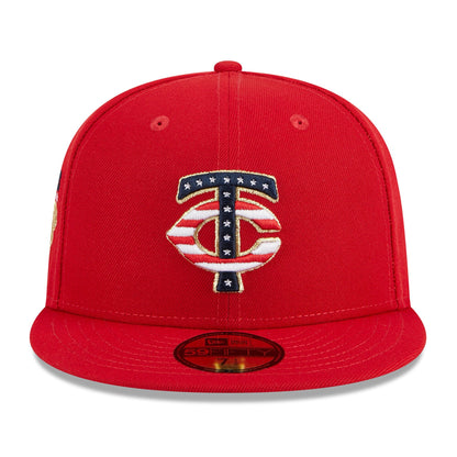 New Era Men's MLB Minnesota Twins 5950 July 4Th Fitted Red