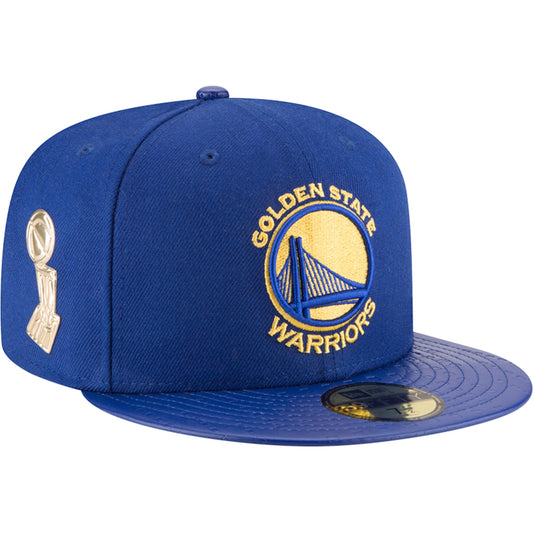 New Era Men's NBA Gs Warriors Trophy Champ 5950 Fitted Blue