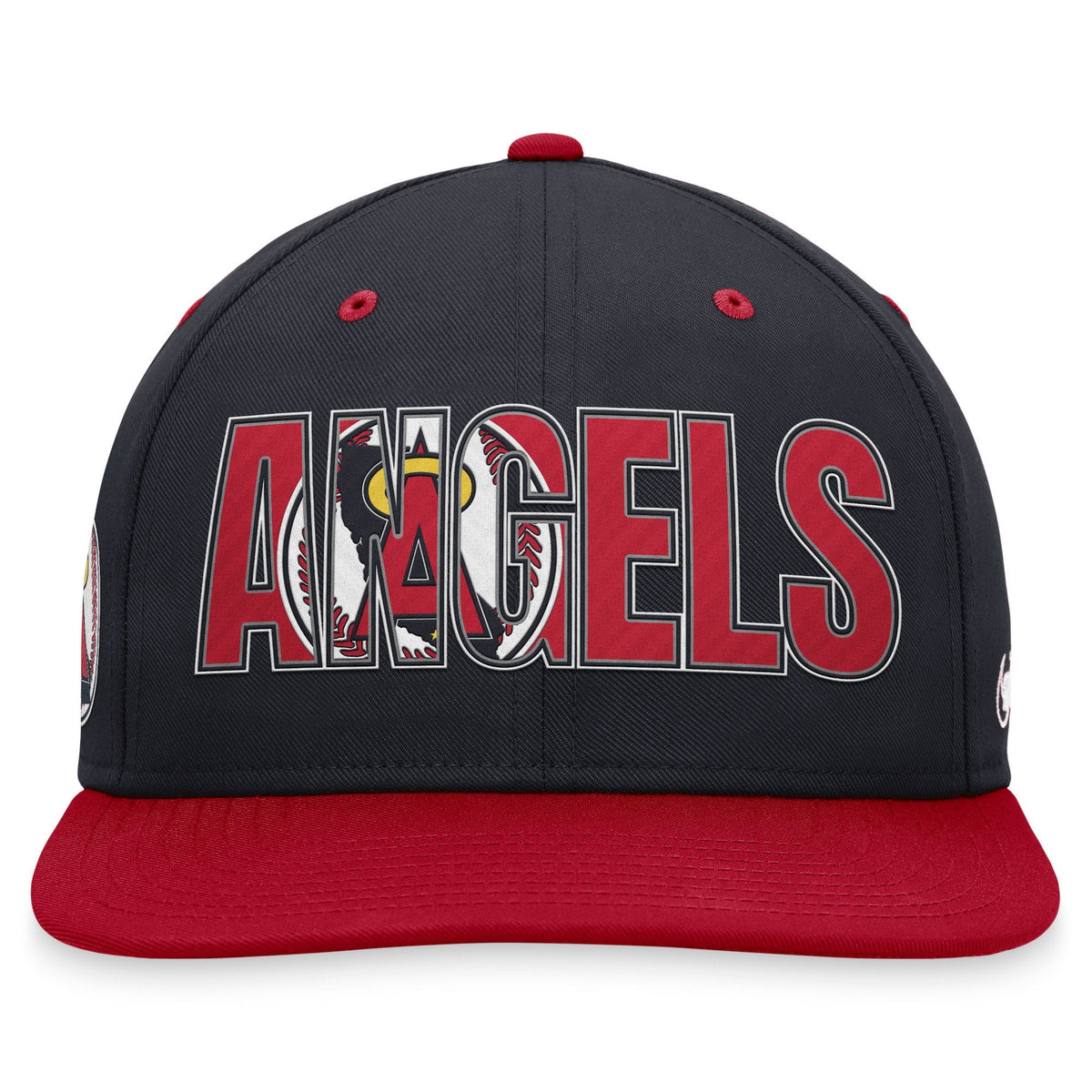Nike Men's Navy California Angels Cooperstown Collection Pro Snapback Hat Black Red