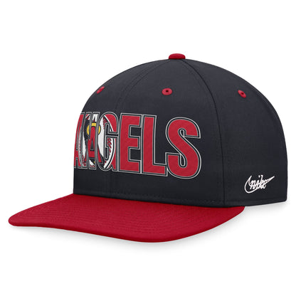 Nike Men's Navy California Angels Cooperstown Collection Pro Snapback Hat Black Red