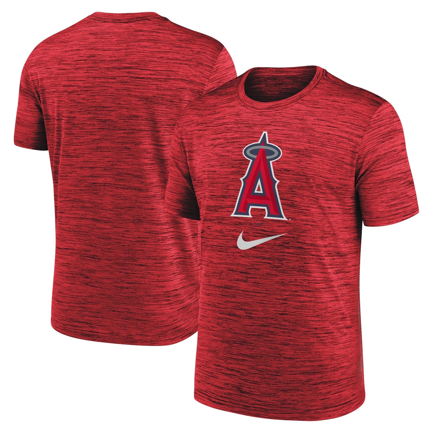 Men's Nike MLB Red Los Angeles Angels Logo Velocity Performance T-Shirt