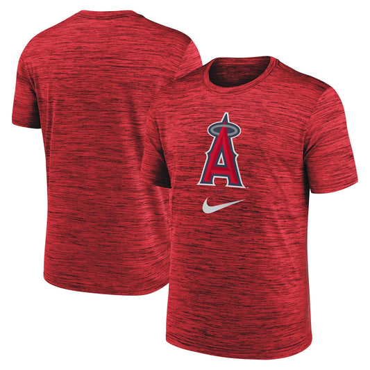 Men's Nike MLB Red Los Angeles Angels Logo Velocity Performance T-Shirt