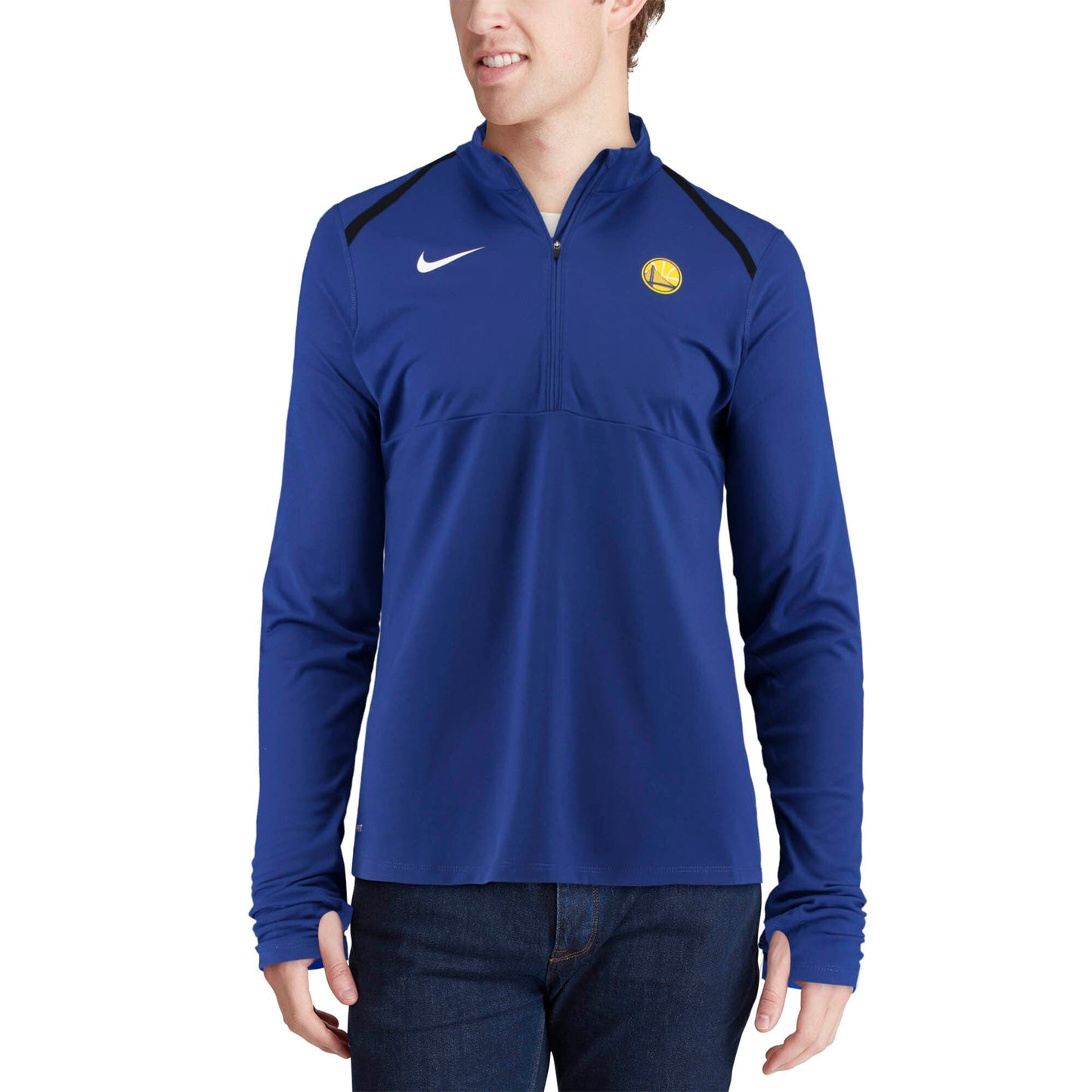Nike Men's NBA Golden State Warriors Logo 1/4 Zip Pullover
