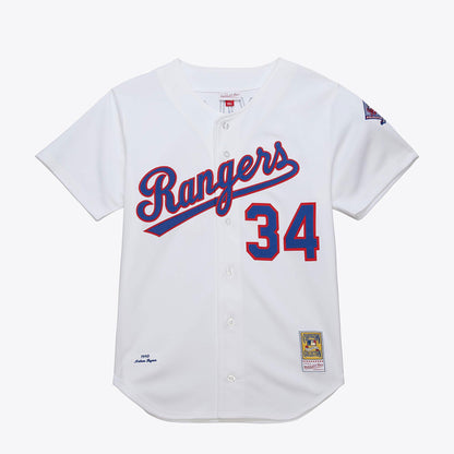 Mitchell & Ness Men's MLB White Jersey Rangers 1993 Nolan Ryan Jerseys
