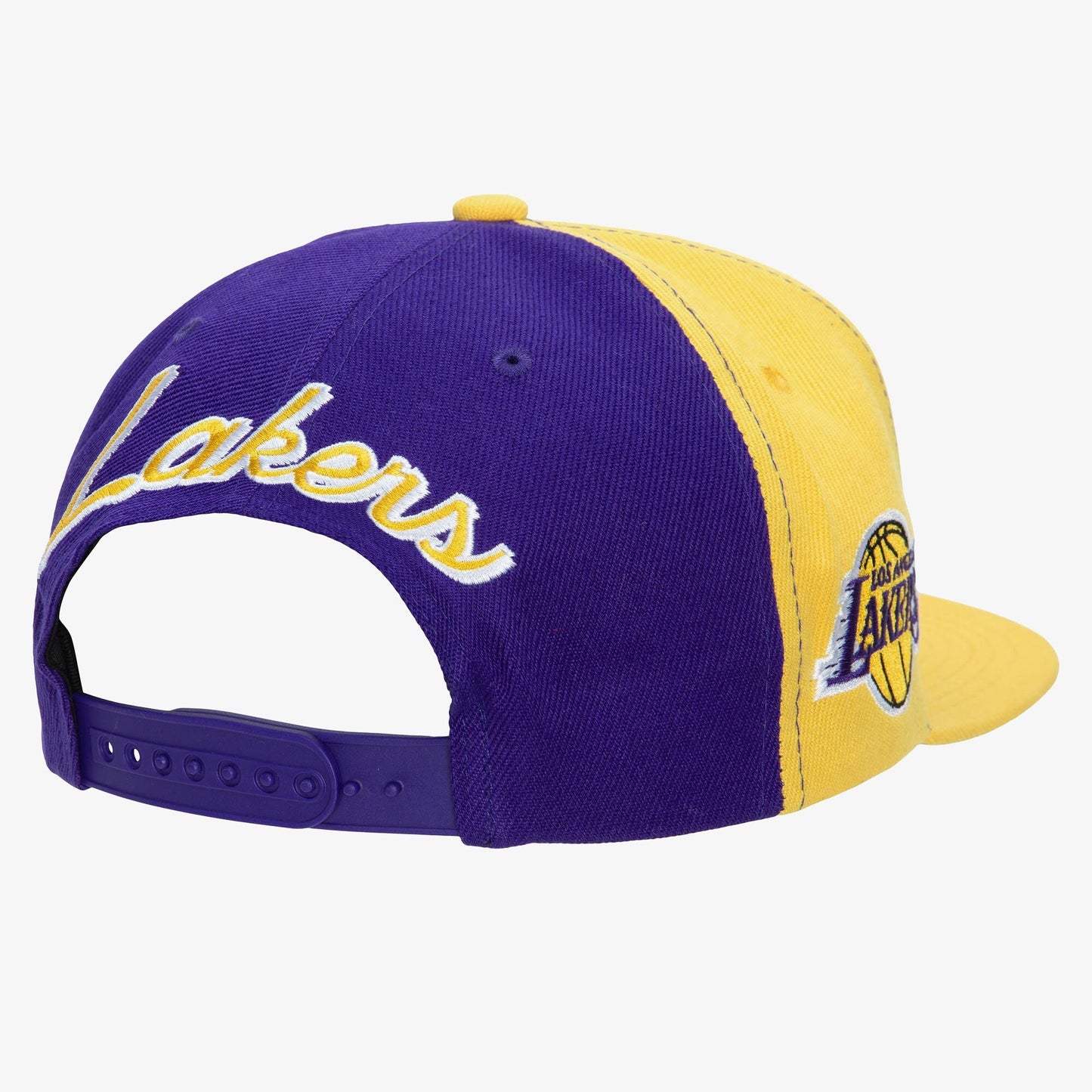 Men's Mitchell & Ness NBA Rear Script Deadstock Snapback Lakers - Purple-Gold