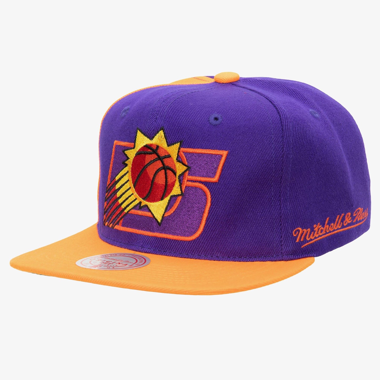 Men's Mitchell & Ness NBA Rear Script Deadstock Snapback Hwc Suns - Purple-Orange