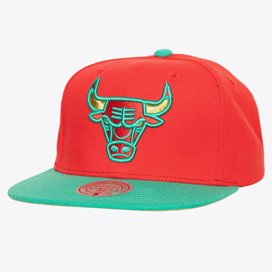 Men's Mitchell & Ness NBA Mistletoe Snapback Bulls - Red