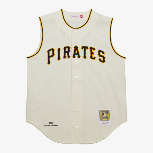 Mitchell & Ness Men's MLB Cream Vest Pirates 1960 Roberto Clemente