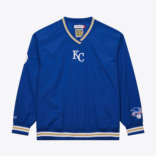 Mitchell & Ness Men's MLB Classic Nylon Pullover Vintage Logo Royals Pullovers