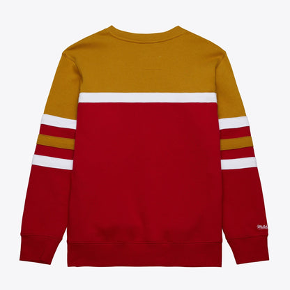 Mitchell & Ness Men's NFL Head Coach Fleece Crew Vintage Logo 49Ers