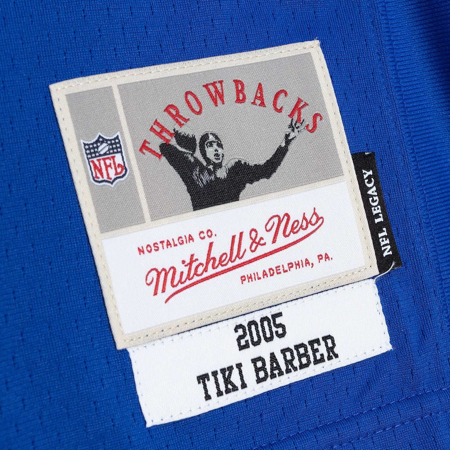 Men's Mitchell & Ness NFL Dark Jersey Giants 2005 Tiki Barber