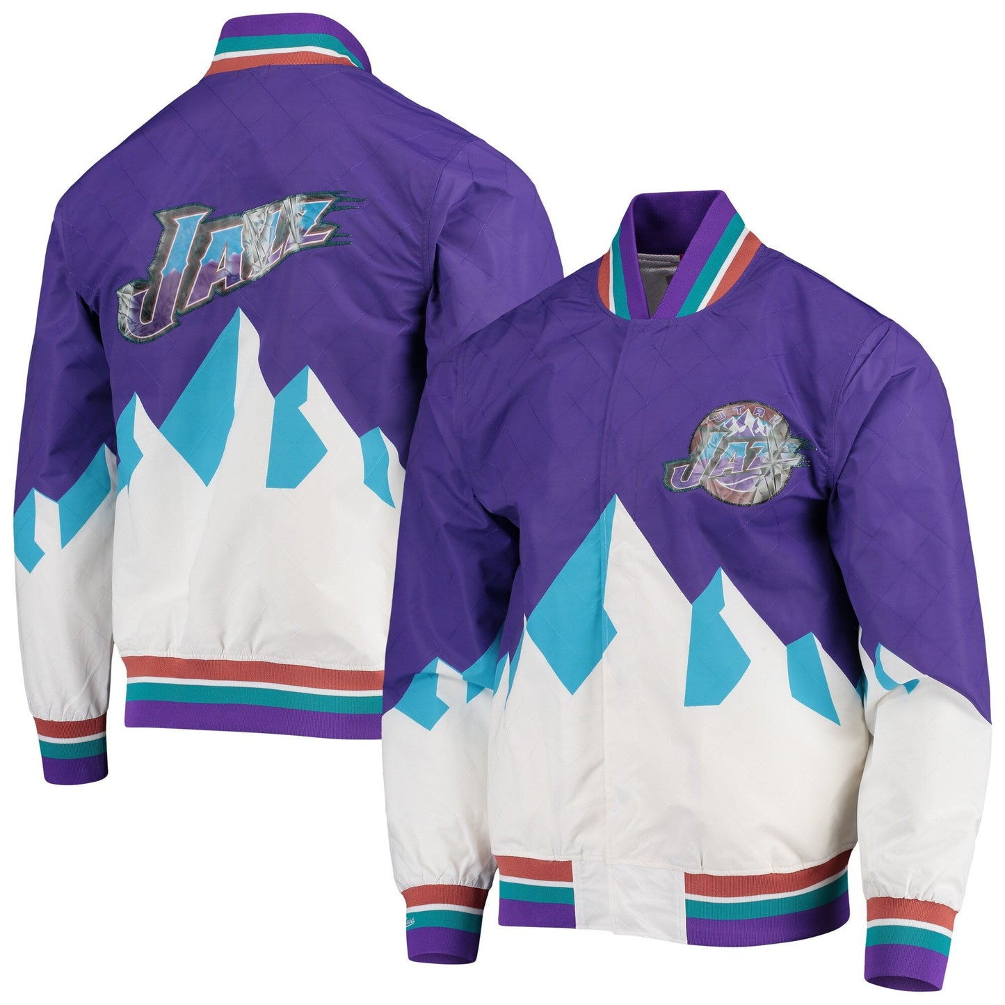 Men's Mitchell & Ness 75Th Anniversary Warm Up Jacket Jazz