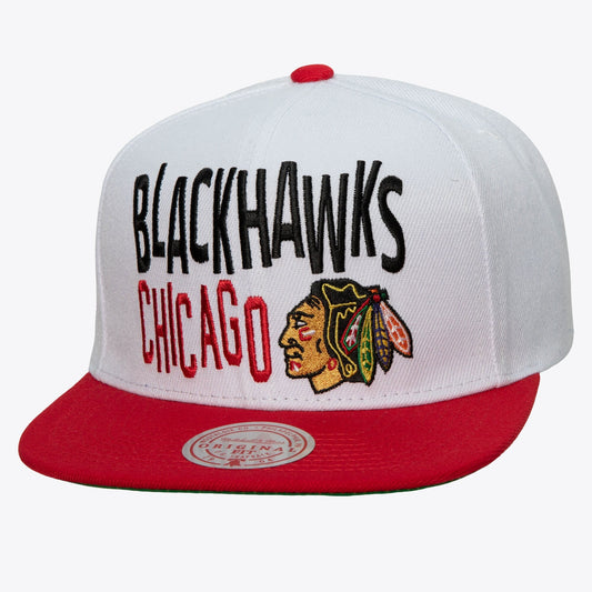 Men's Mitchell & Ness Nhl Toss Up Snapback Blackhawks - White