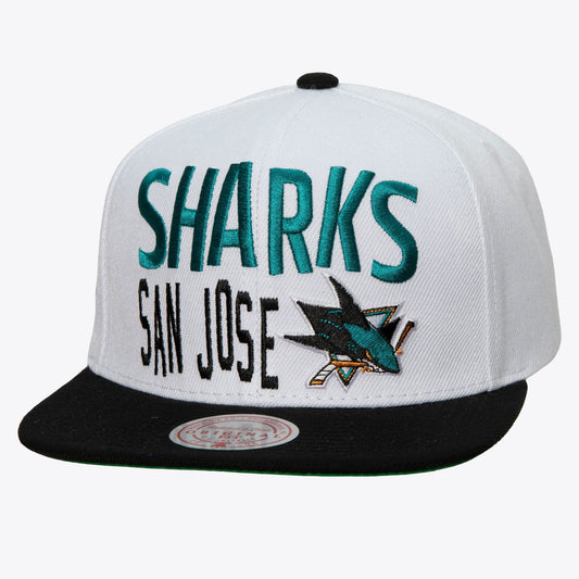 Men's Mitchell & Ness Nhl Toss Up Snapback Sharks - White