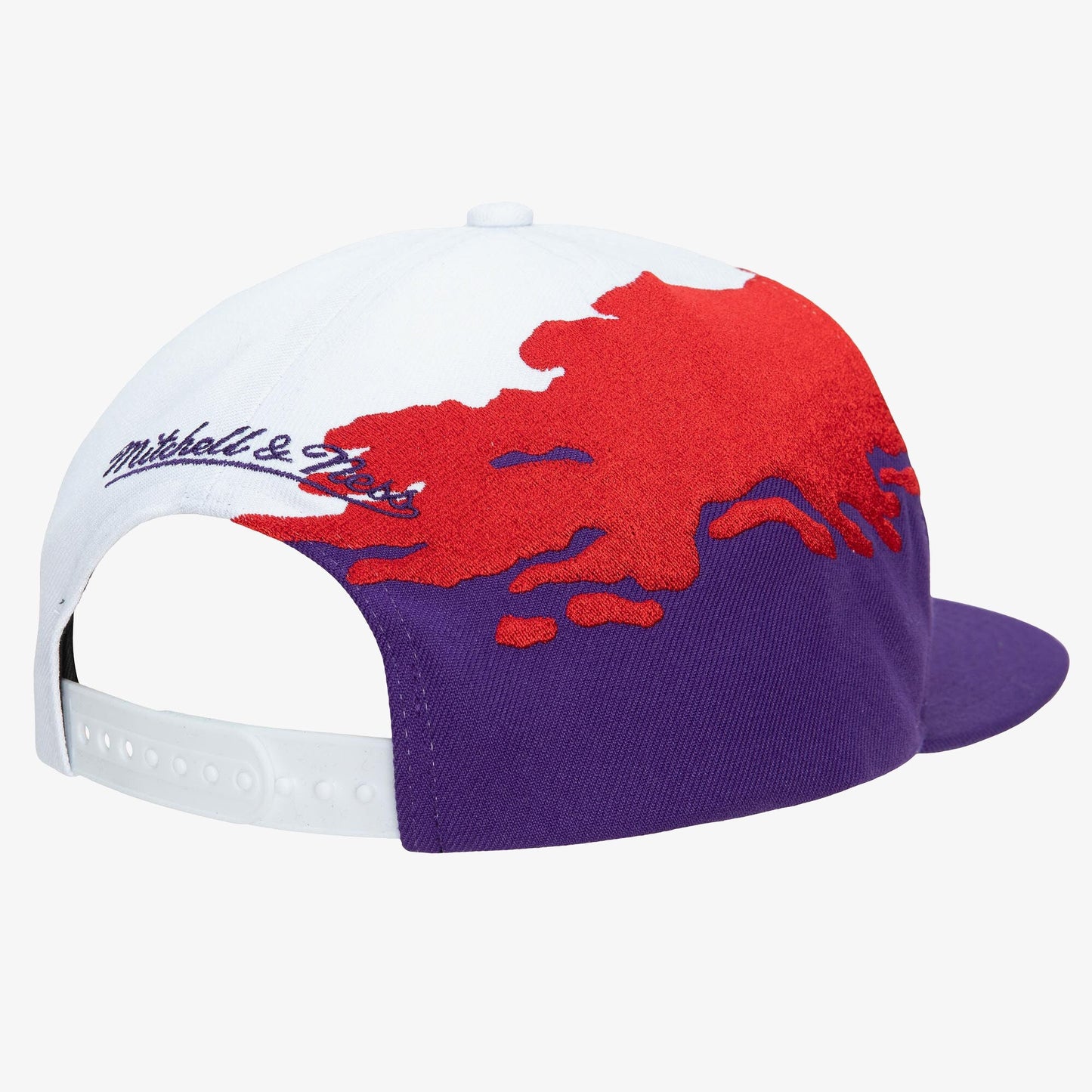 Men's Mitchell & Ness NBA Paintbrush Snapback Hwc Raptors - White-Purple