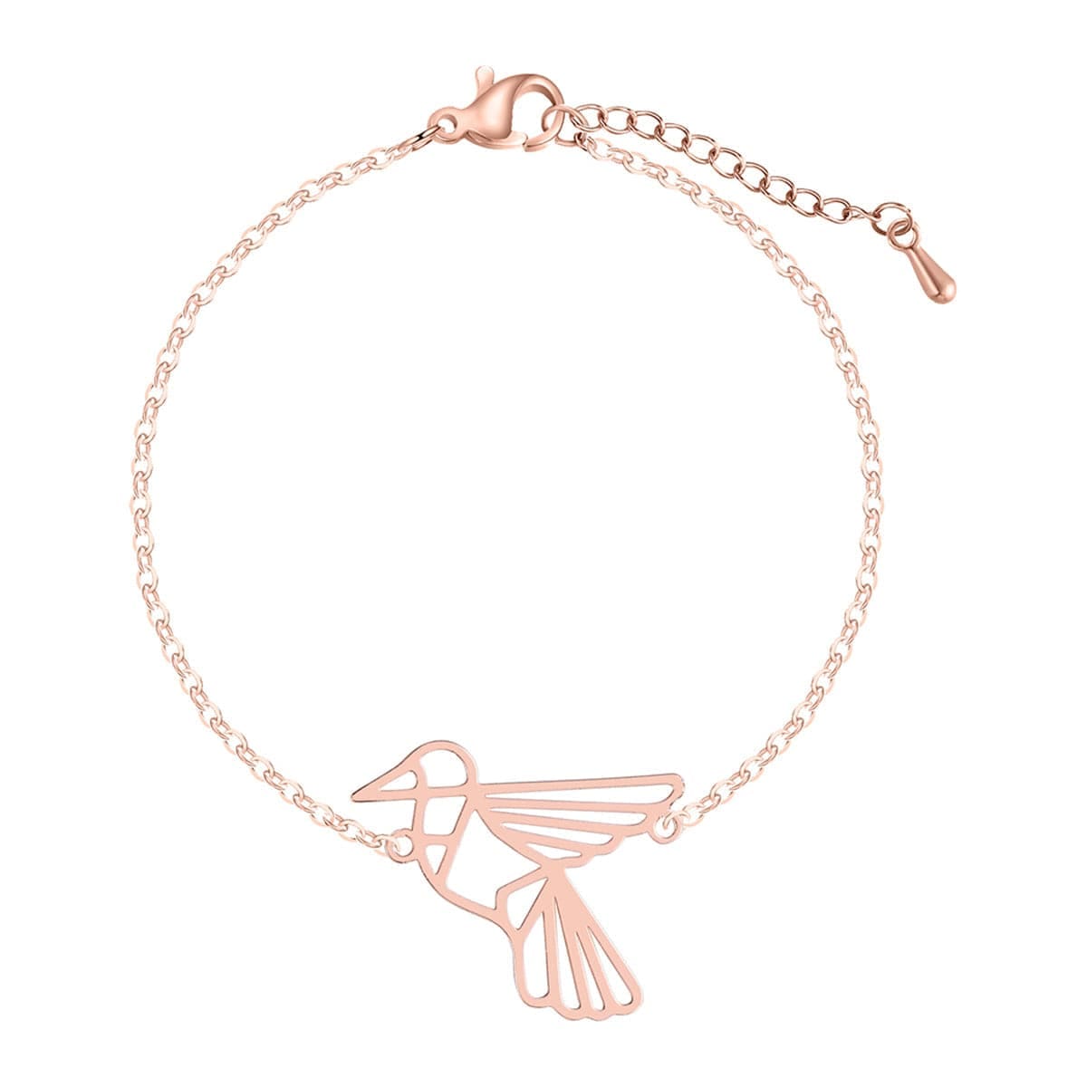 Rose Goldtone Open Bird Charm Bracelet
