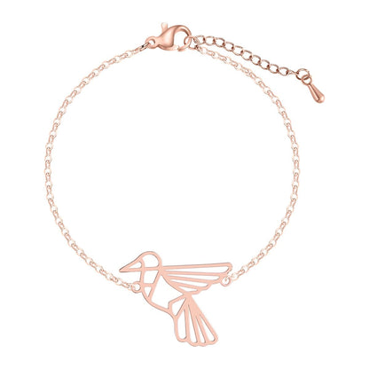 Rose Goldtone Open Bird Charm Bracelet