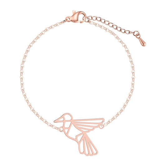 Rose Goldtone Open Bird Charm Bracelet