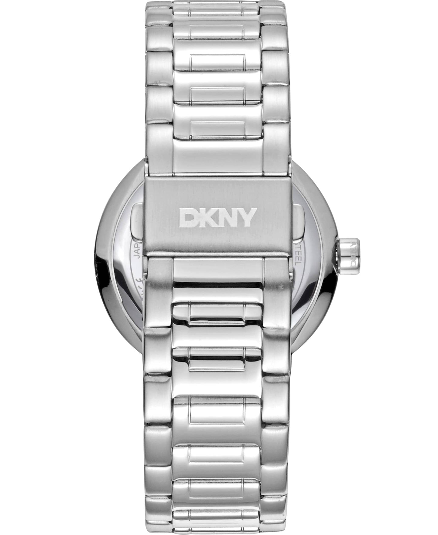 Dkny Women Watch, Silver Color Case, White MOP Dial, Stainless Steel Metal Bracelet, 3 Hands, 5 Atm
