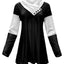 Black White Colorblock Button Sleeve