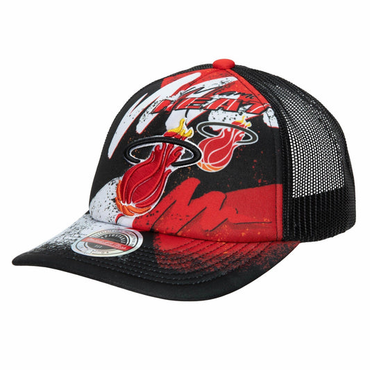 Men's Mitchell & Ness NBA Hyper Trucker Snapback Hwc Heat