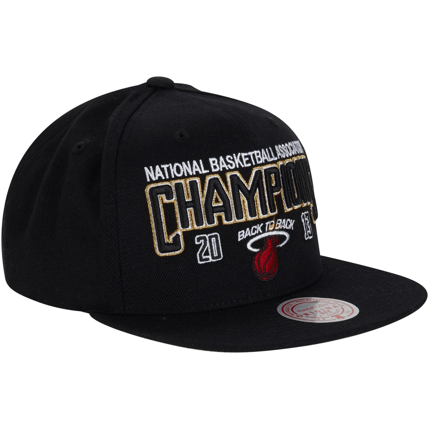 Men's Mitchell & Ness NBA Champs Snapback Hwc Heat - Black