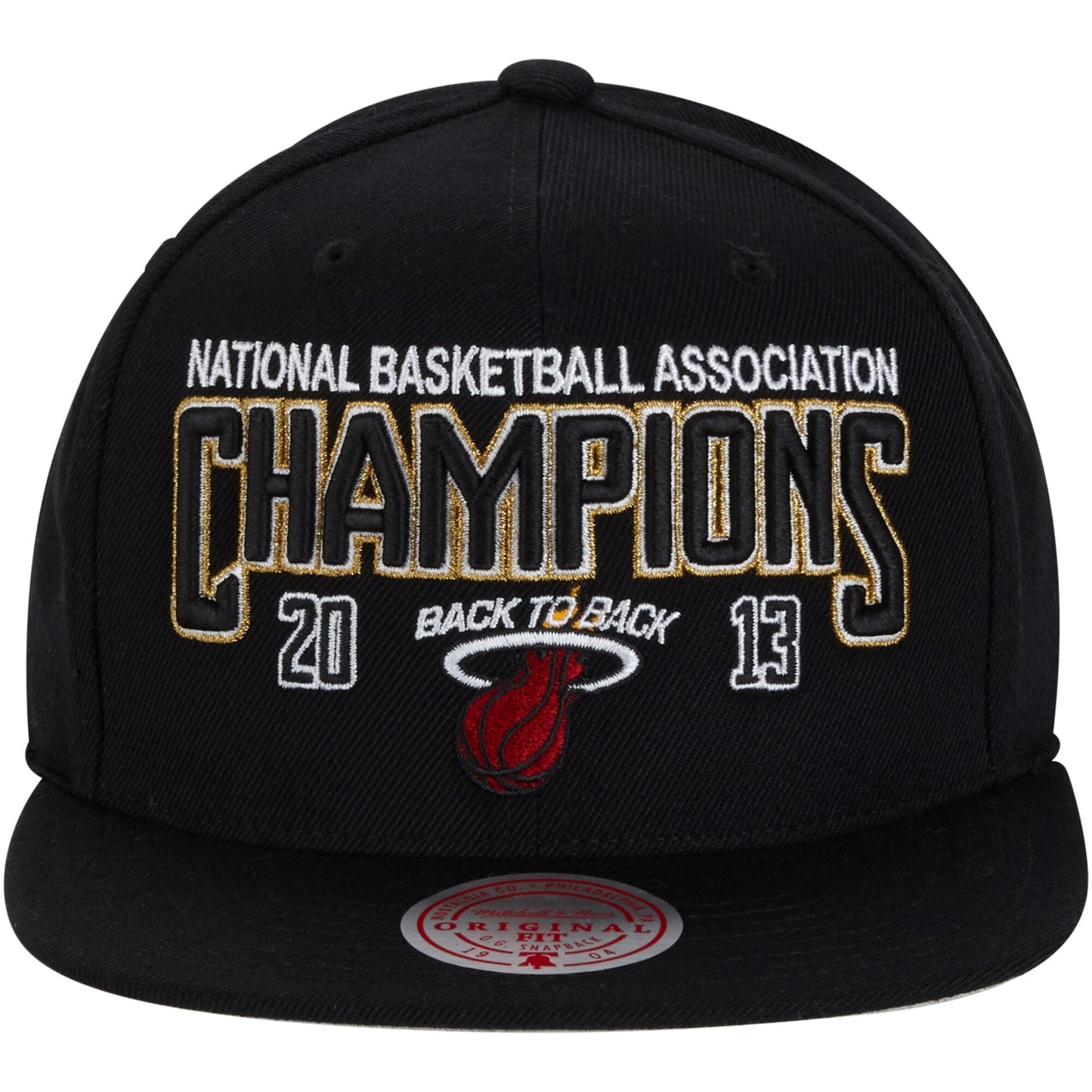 Men's Mitchell & Ness NBA Champs Snapback Hwc Heat - Black