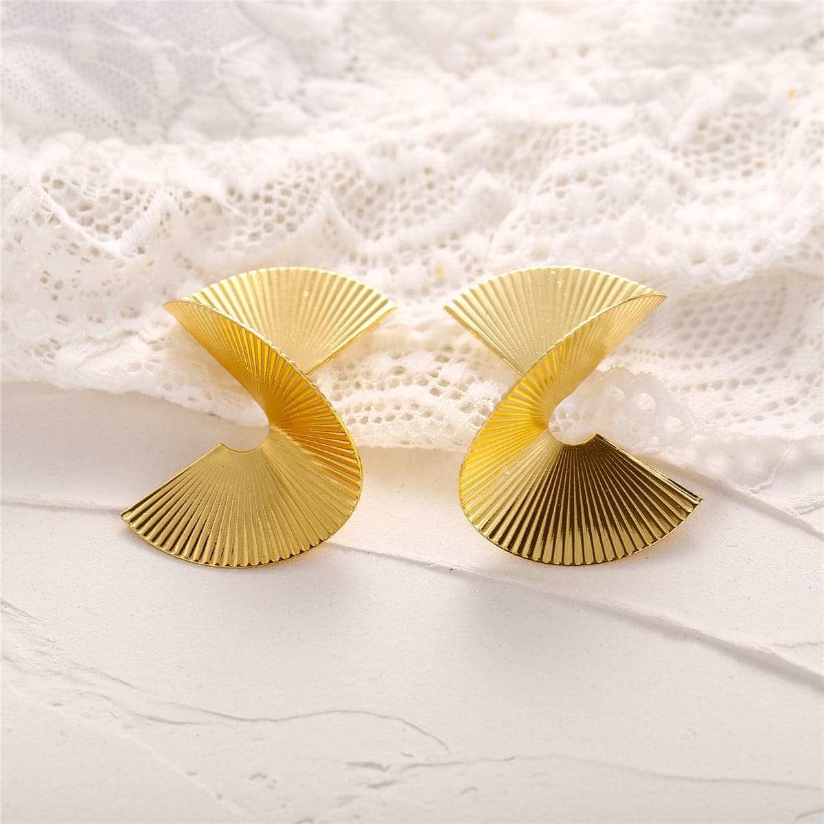 Goldtone Spiral Stud Earring