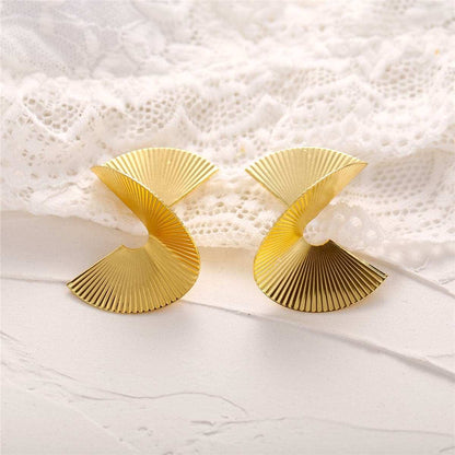 Goldtone Spiral Stud Earring