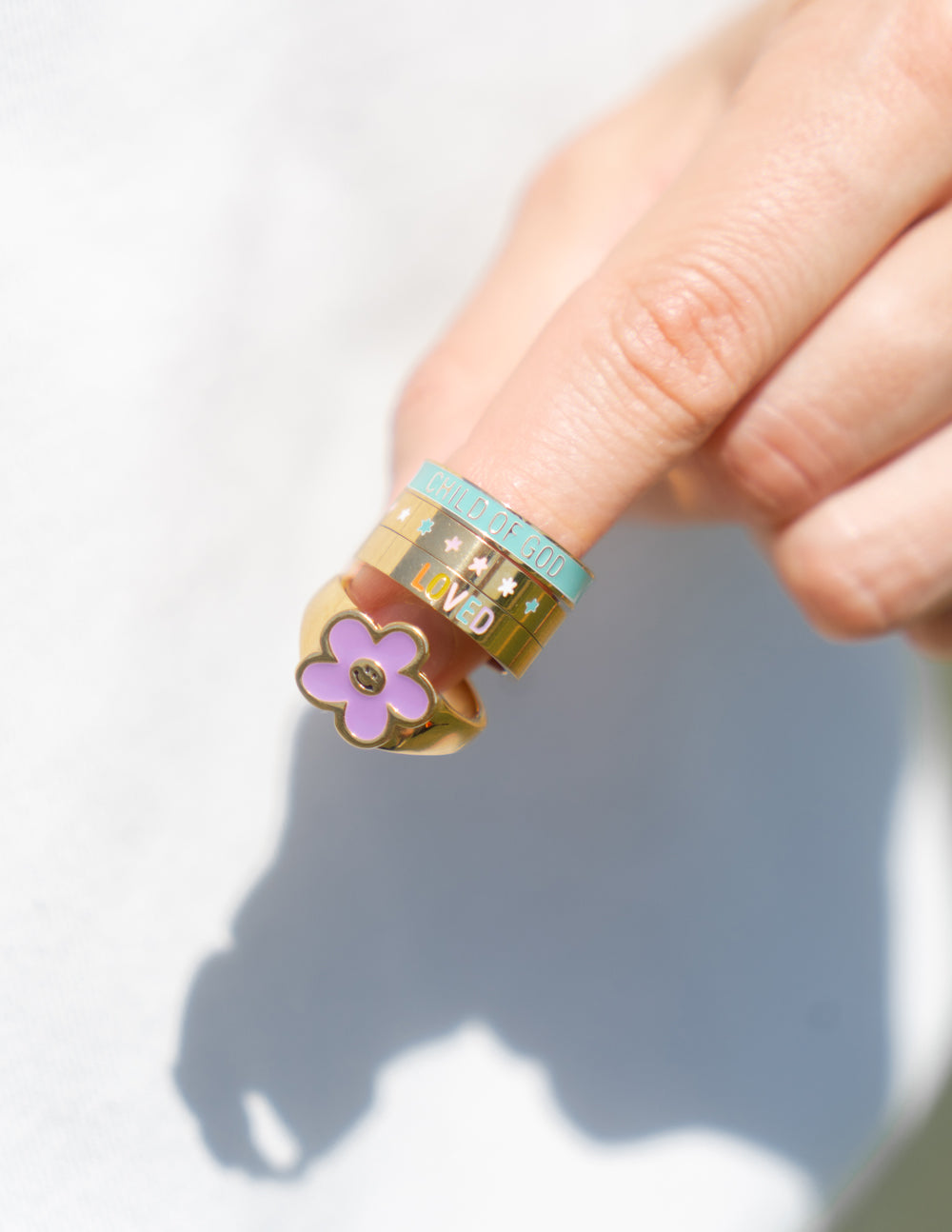 Elevated Faith Mint Enamel Child of God Ring