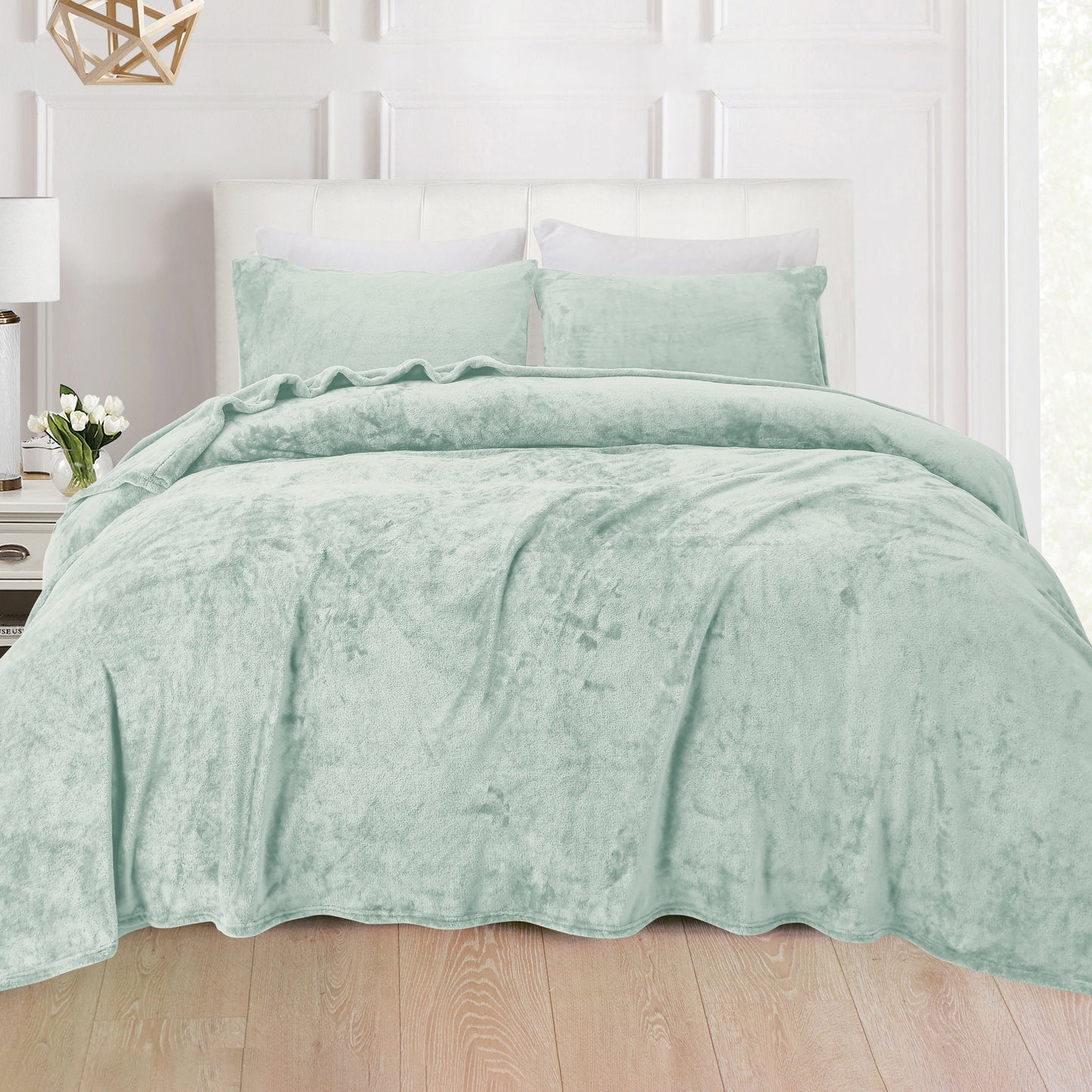 Elegant Comfort 4-Piece Velvet Plush Flannel Sheet Set