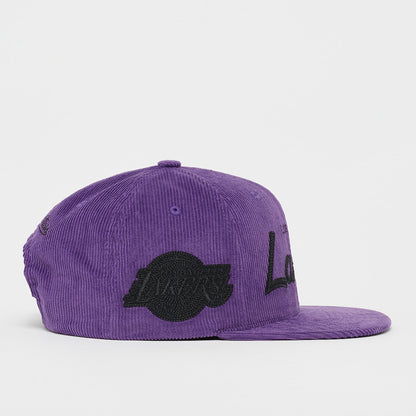 Mitchell & Ness Men's NBA Cord Snapback Lakers Snapback Caps