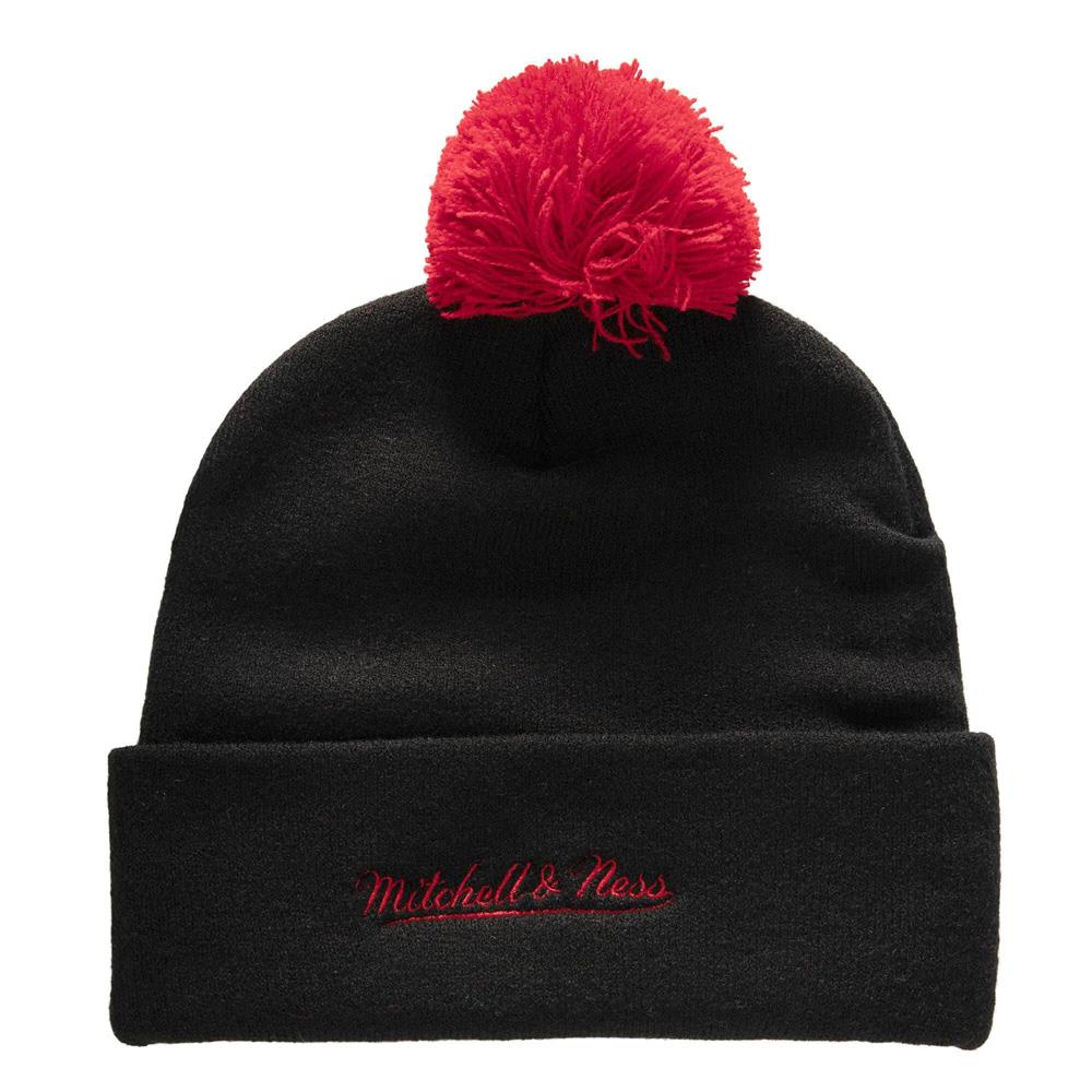Mitchell & Ness Men's NHL Punch Out Pom Knit Blackhawks Knit Hat