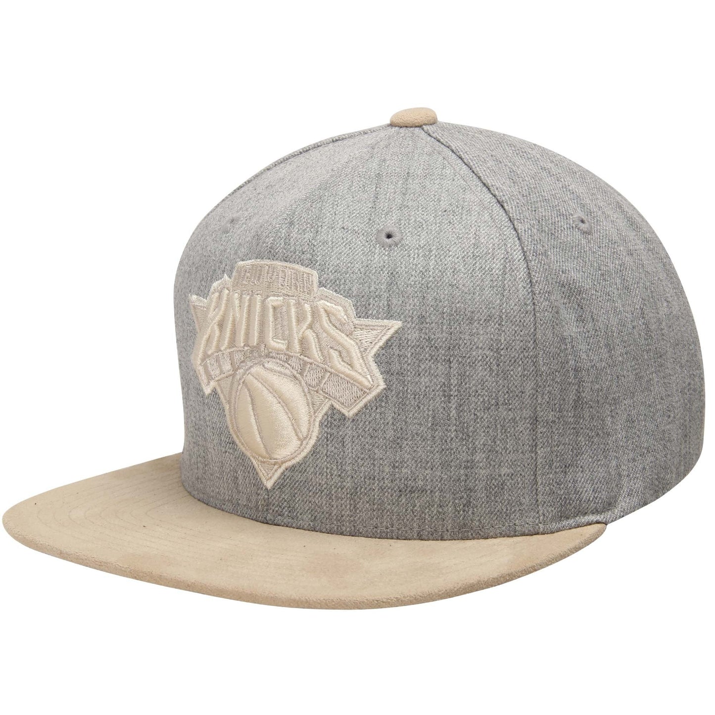 Men's Mitchell & Ness NBA New York Knicks Heather Suede Two-Tone Adjustable Hat