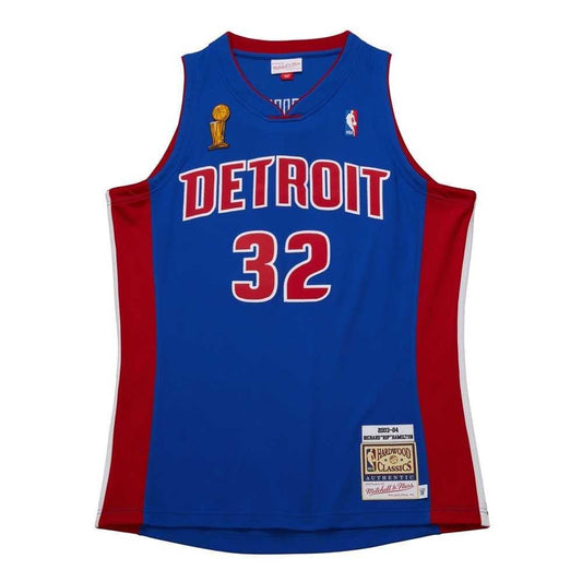 Men's Mitchell & Ness Dark Finals Jersey Pistons 2003 Richard Hamilton