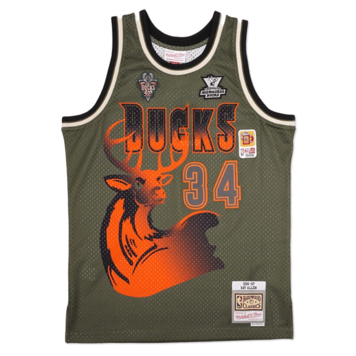 Mitchell & Ness Men's Flight Swingman Jersey Bucks 1996 Ray Allen Jerseys