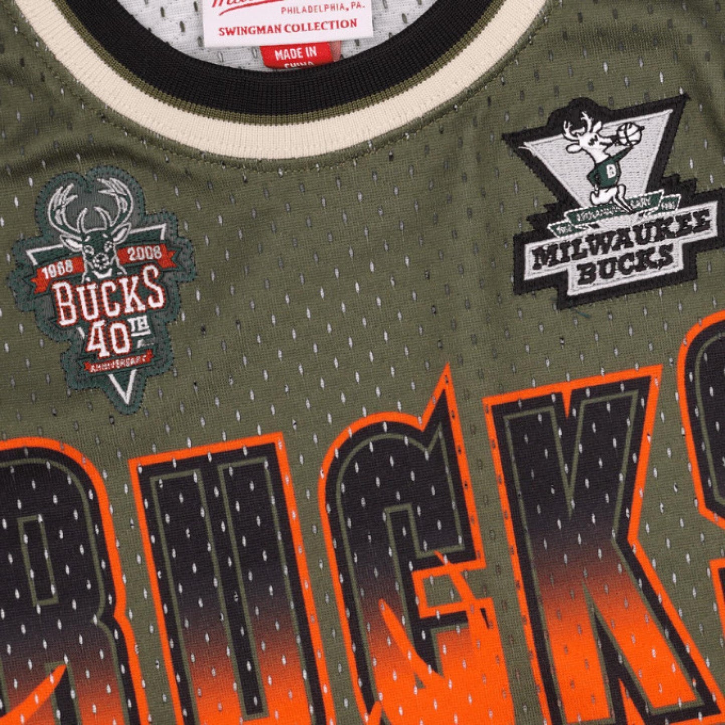 Men's Mitchell & Ness Flight Swingman Jersey Bucks 1996 Ray Allen