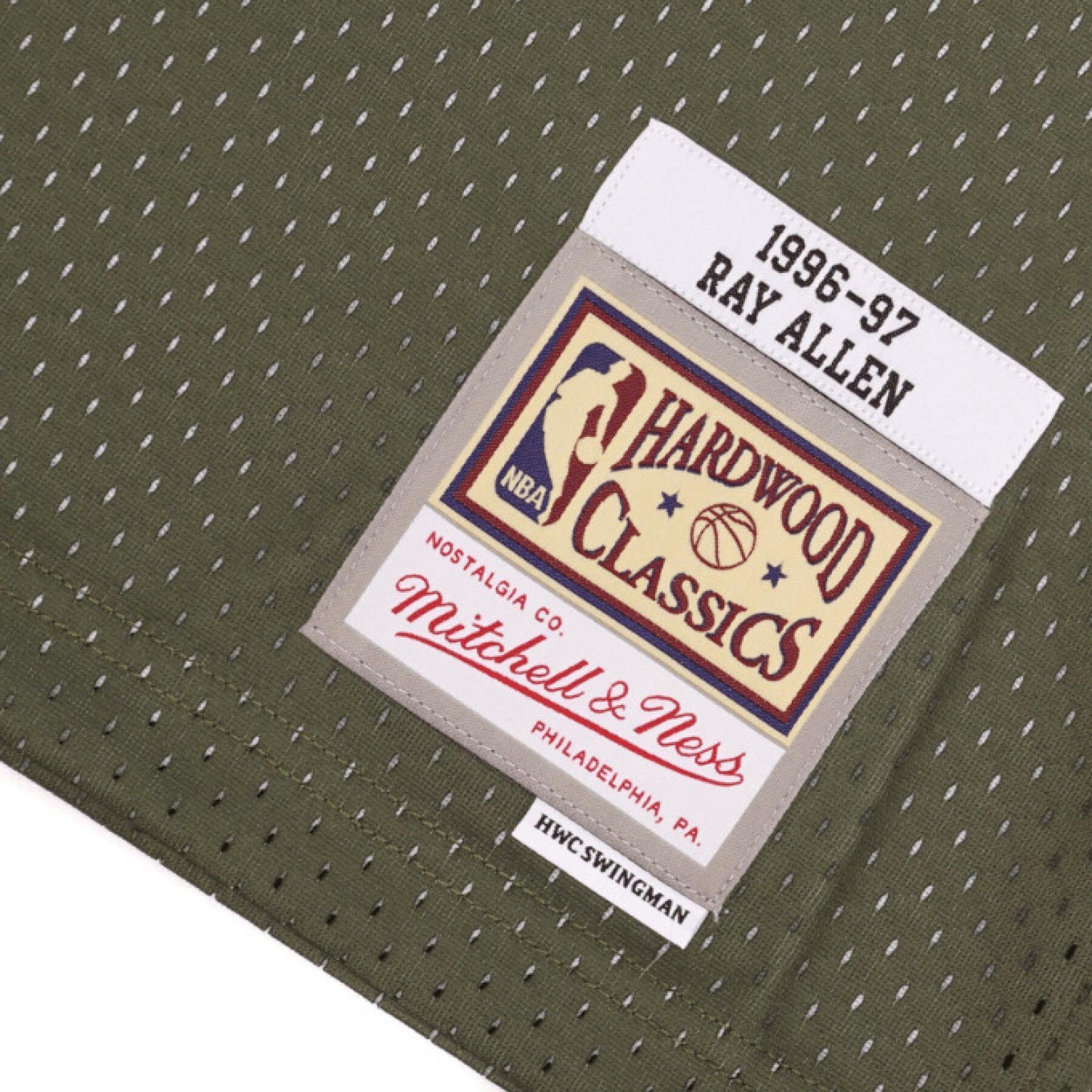 Men's Mitchell & Ness Flight Swingman Jersey Bucks 1996 Ray Allen