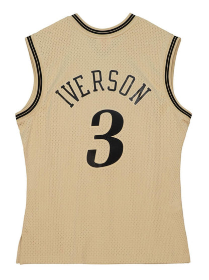 Mitchell & Ness Men's Khaki Black Swingman Jersey 76Ers 2000 Allen Iverson Jerseys
