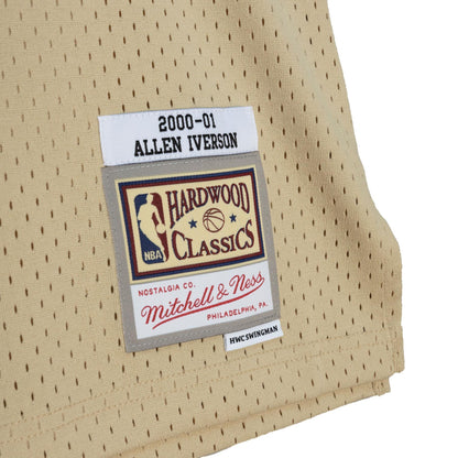 Mitchell & Ness Men's Khaki Black Swingman Jersey 76Ers 2000 Allen Iverson Jerseys