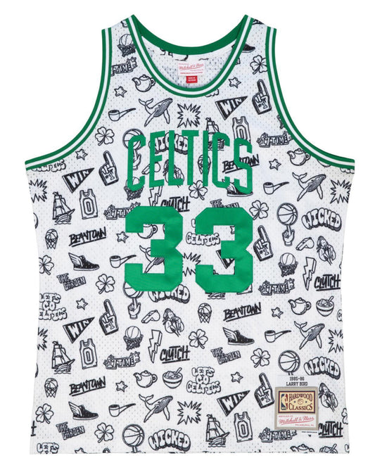 Mitchell & Ness Men's Doodle Swingman Jersey Celtics 1985 Larry Bird Jerseys
