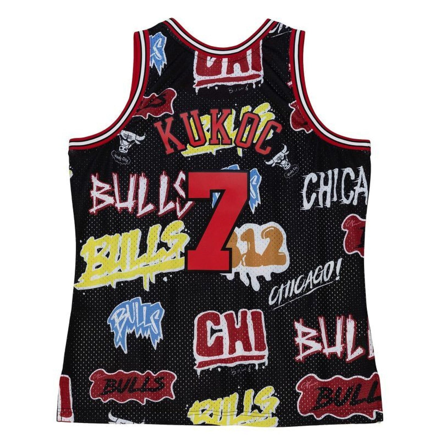 Men's Mitchell & Ness Slap Sticker Swingman Jersey Bulls 1997 Toni Kukoc