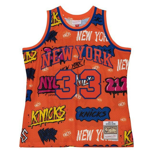 Men's Mitchell & Ness Slap Sticker Swingman Jersey Knicks 1991 Patrick Ewing