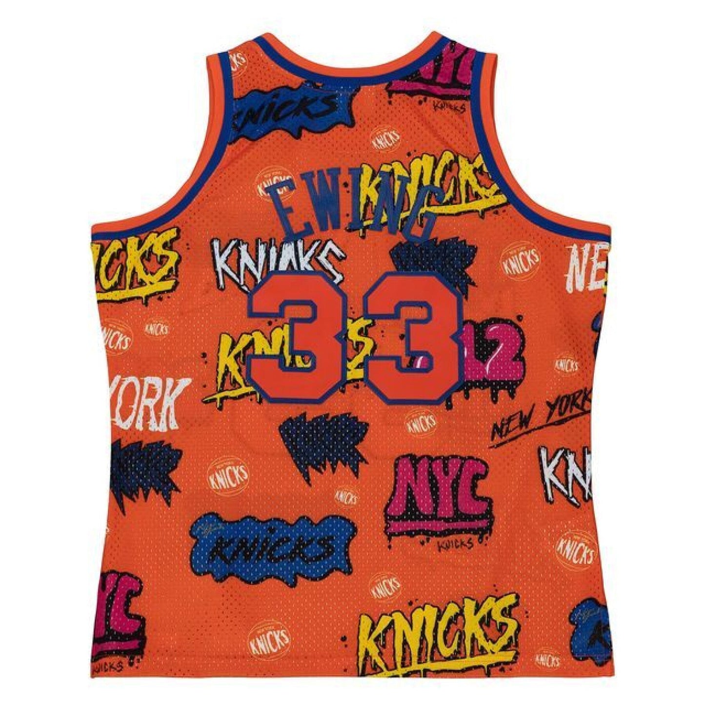 Men's Mitchell & Ness Slap Sticker Swingman Jersey Knicks 1991 Patrick Ewing