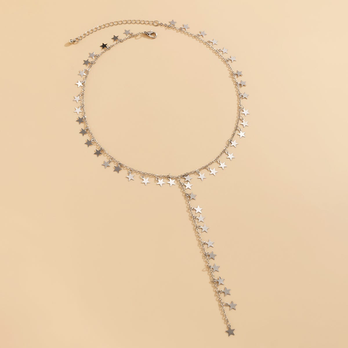 Silvertone Star Drop Necklace