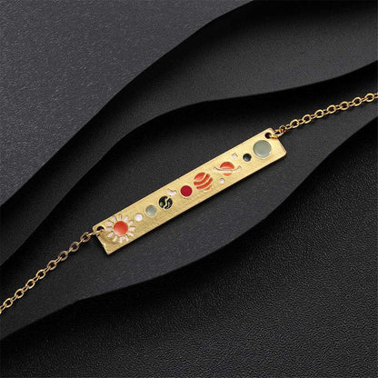 Orange & Goldtone Celestial ID Bracelet