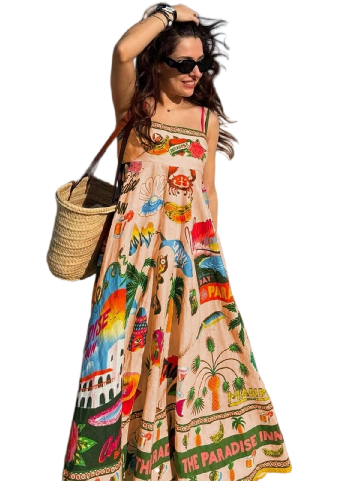 flowy vacation dresses Newshows Summer Outfits Dresses for Women 2026 Beach Vacation Clothes Spaghetti Strap Casual Fall Wedding Guests Country Concert Outfits Long Elegant Classy Flowy Sundress(Floral 09, S) at Amazon Women's Clothing store