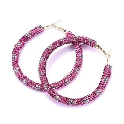 Rose Cubic Zirconia & Goldtone Hoop Earrings
